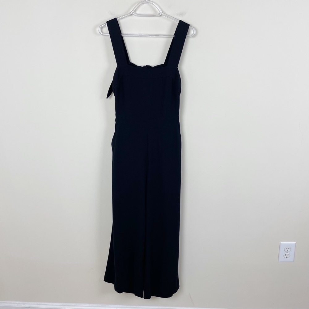 Madewell Apron Bow-Back Wide Leg Jumpsuit Black Size 0 - Picture 2 of 9